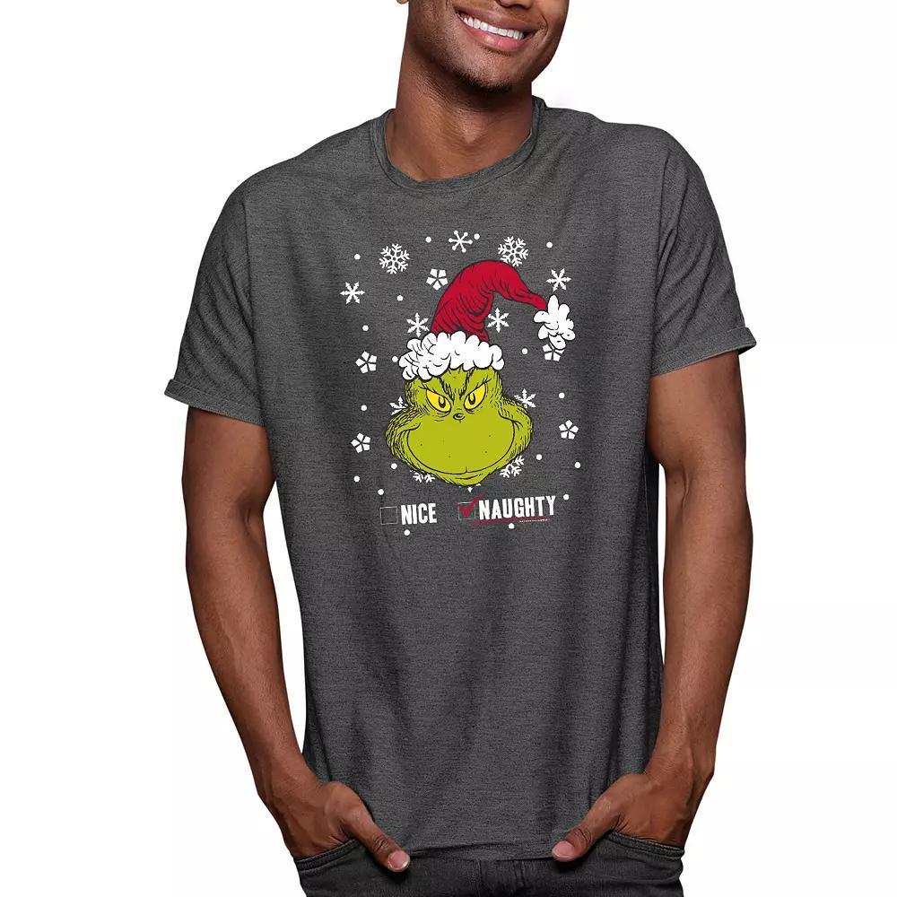 Men's Dr. Seuss The Grinch Bad Nice Tee, Size: XL, Royal Blue Product Image