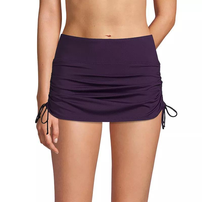 Women's Lands' End Tummy Control UPF 50 Ruched-Side Swim Skirt, Size: 4, Island Green Product Image