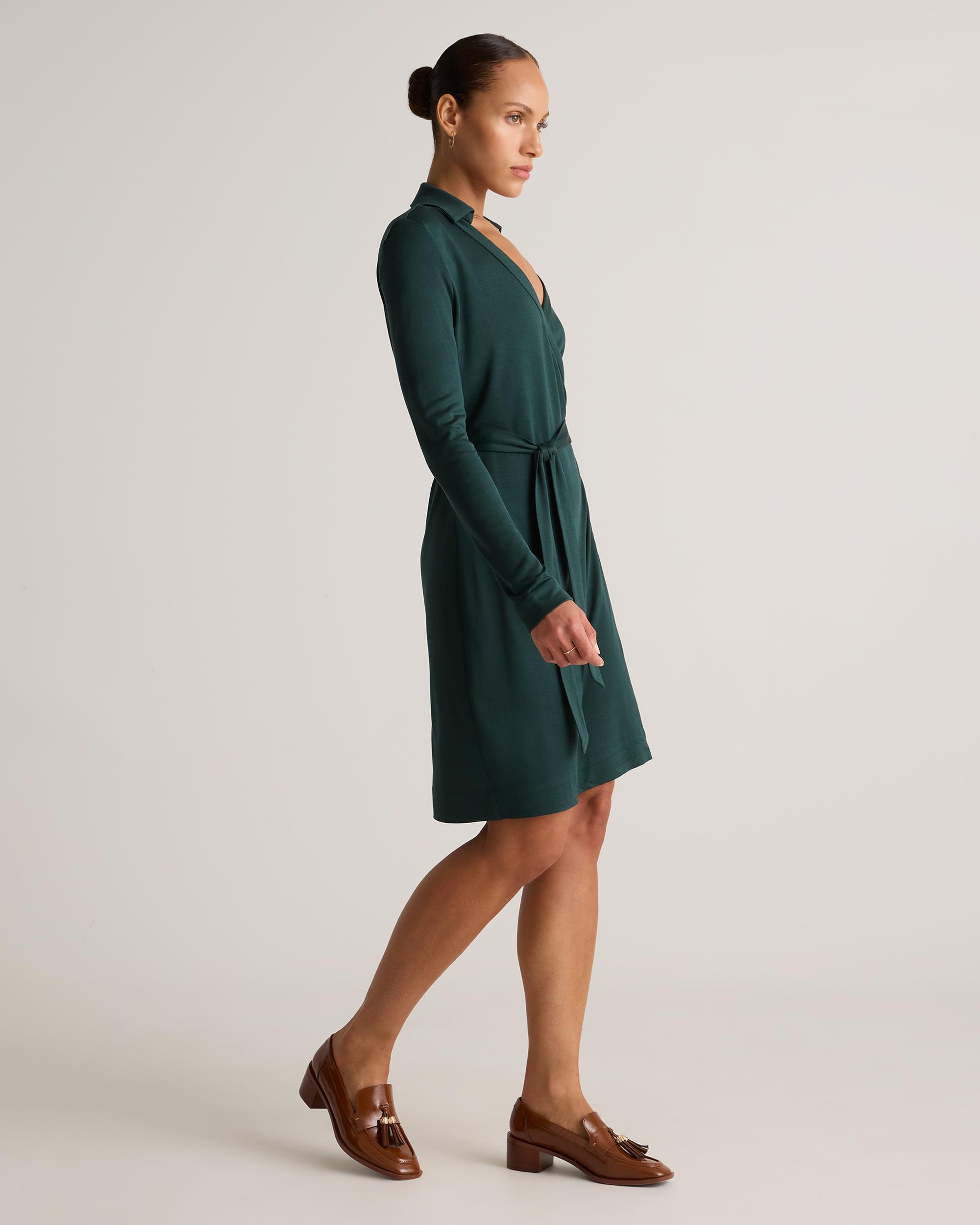 Quince | Women's 100% Silk Jersey Mini Wrap Dress Size XS Product Image
