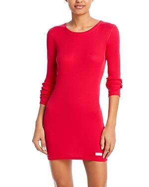 Alexander Wang Ribbed Knit Long Sleeve Tee Dress Product Image