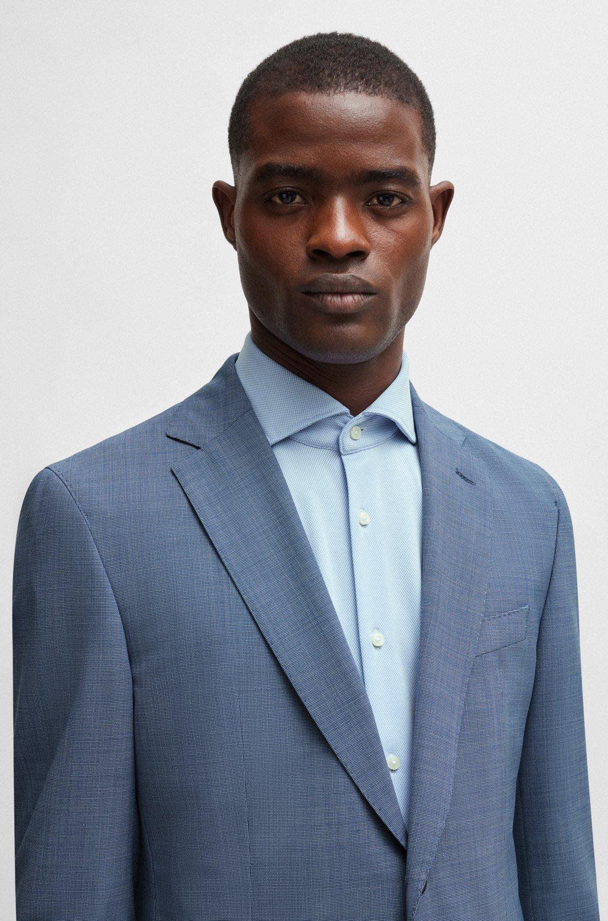 Slim-fit suit in micro-patterned performance-stretch cloth Product Image