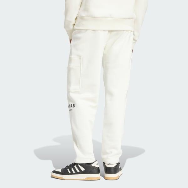adidas ALL SZN Fleece Graphic Loose Cargo Pants Off White 2XL Mens Product Image