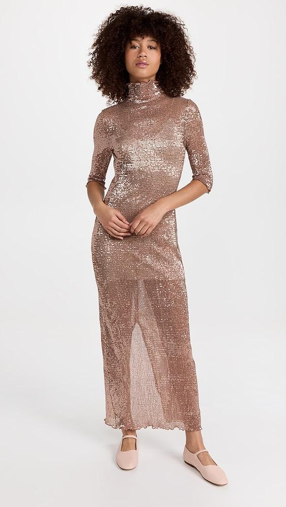 Rosetta Getty Short Sleeve Mock Neck Midi Dress | Shopbop Product Image