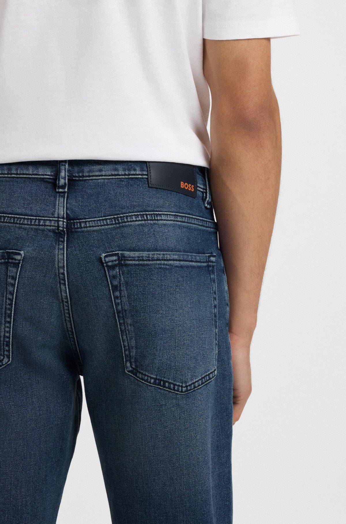Maine Regular-fit jeans in mid-blue comfort-stretch denim Product Image