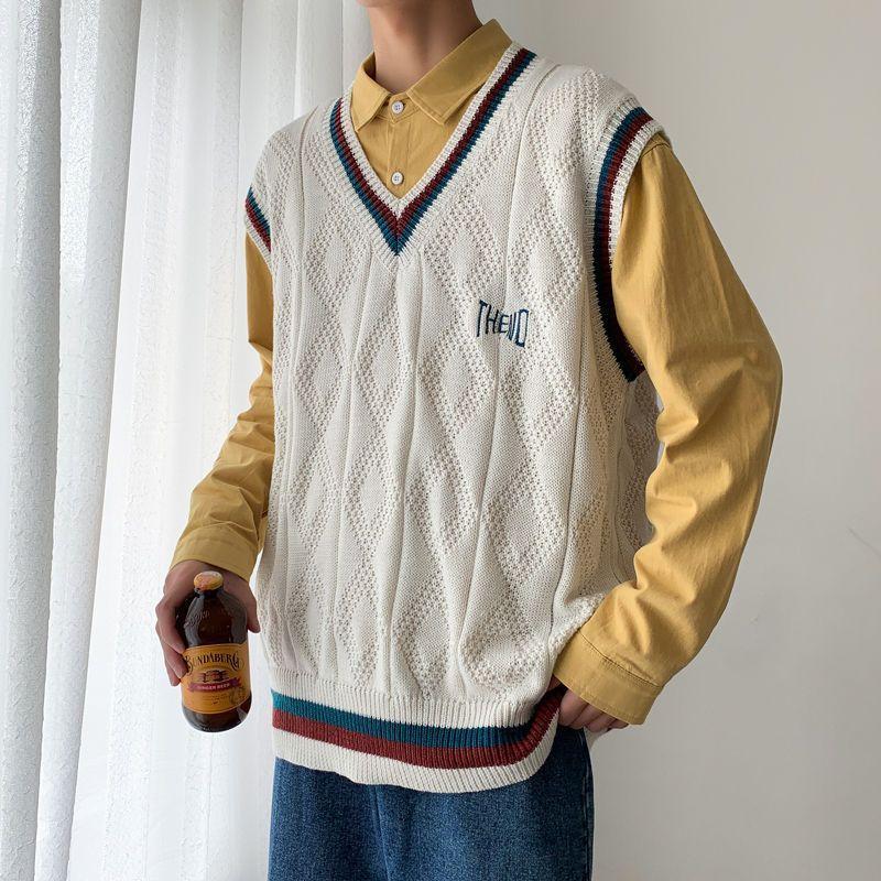 V-Neck Knit Vest Product Image