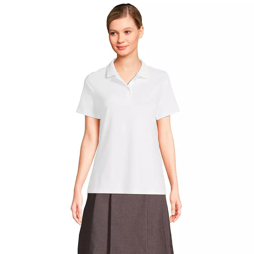 Womens Lands End School Uniform Short Sleeve Interlock Polo Shirt Product Image