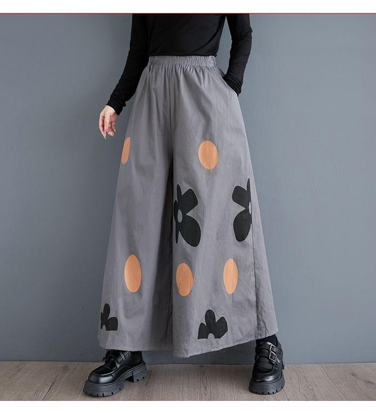 Elastic Waist Floral Cropped Culottes Product Image