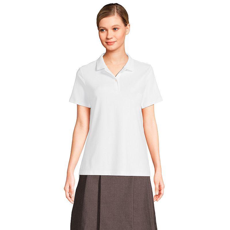 Womens Lands End School Uniform Short Sleeve Interlock Polo Shirt Product Image