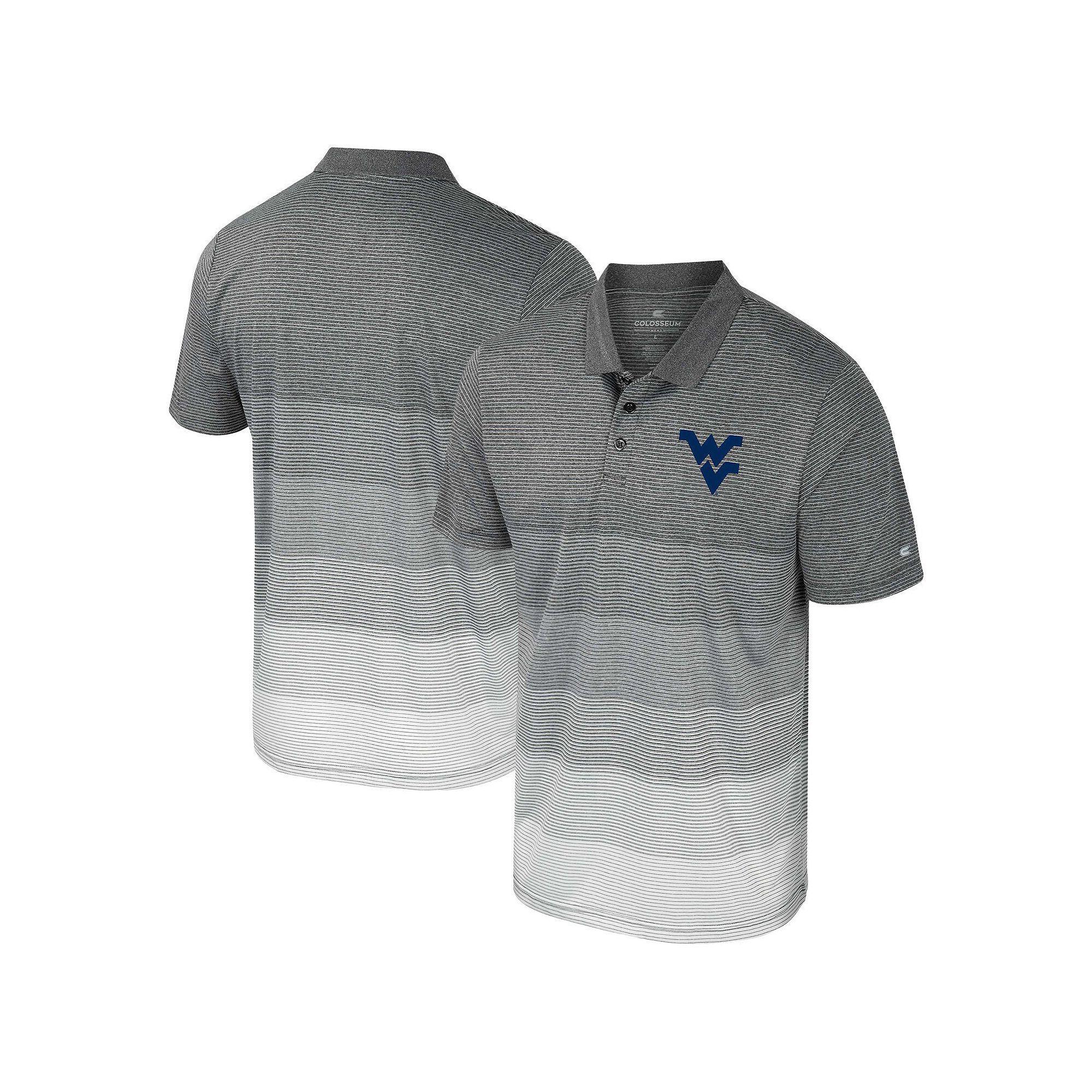 Men's Colosseum Gray West Virginia Mountaineers Striped Mesh Polo, Size: XXL, Grey Product Image