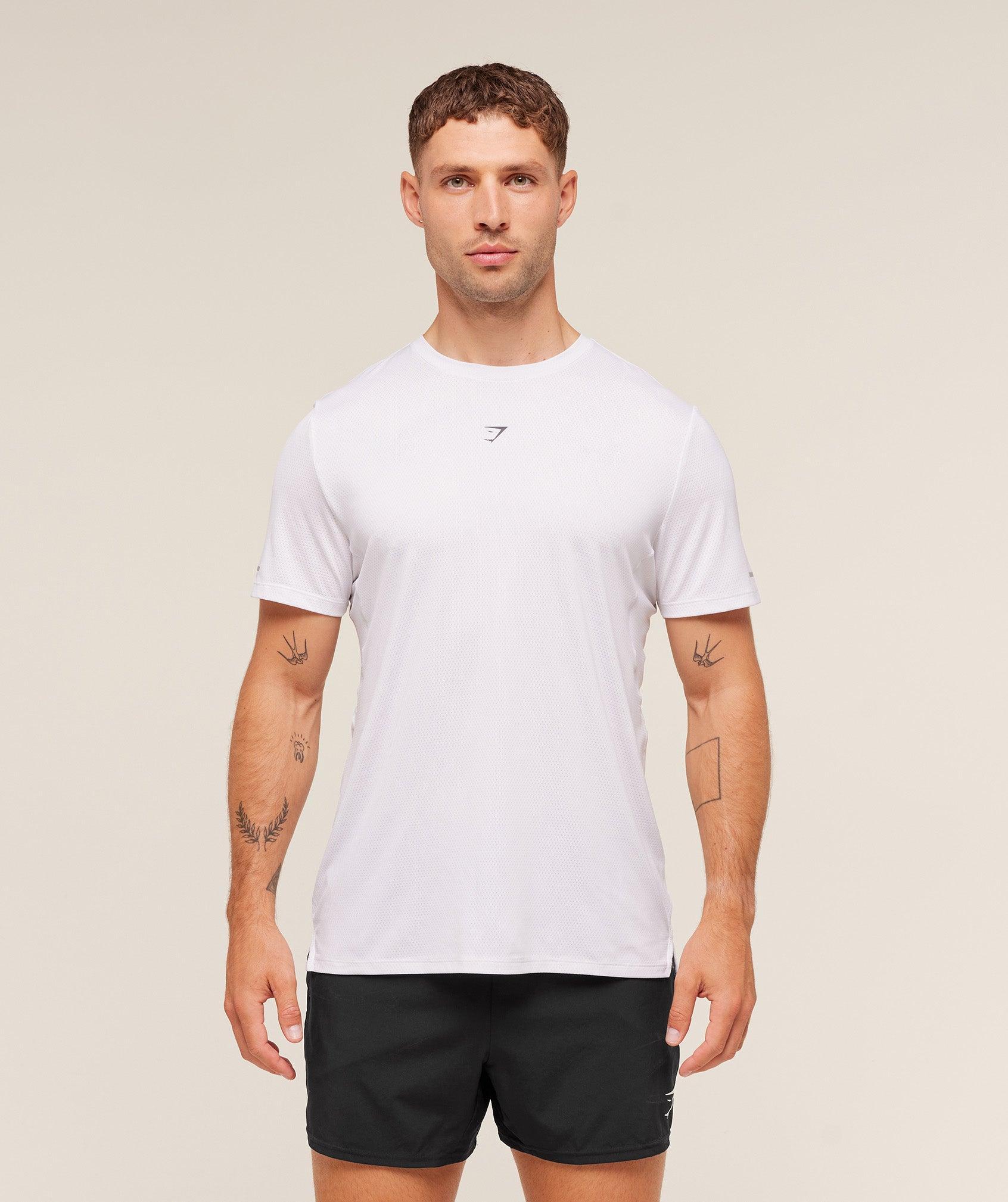 Gymshark Running T-Shirt - White Male Product Image