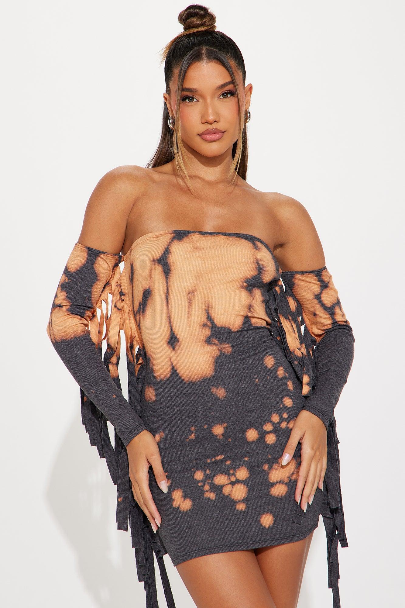 Rio Ribbed Micro Mini Dress - Black/combo Product Image