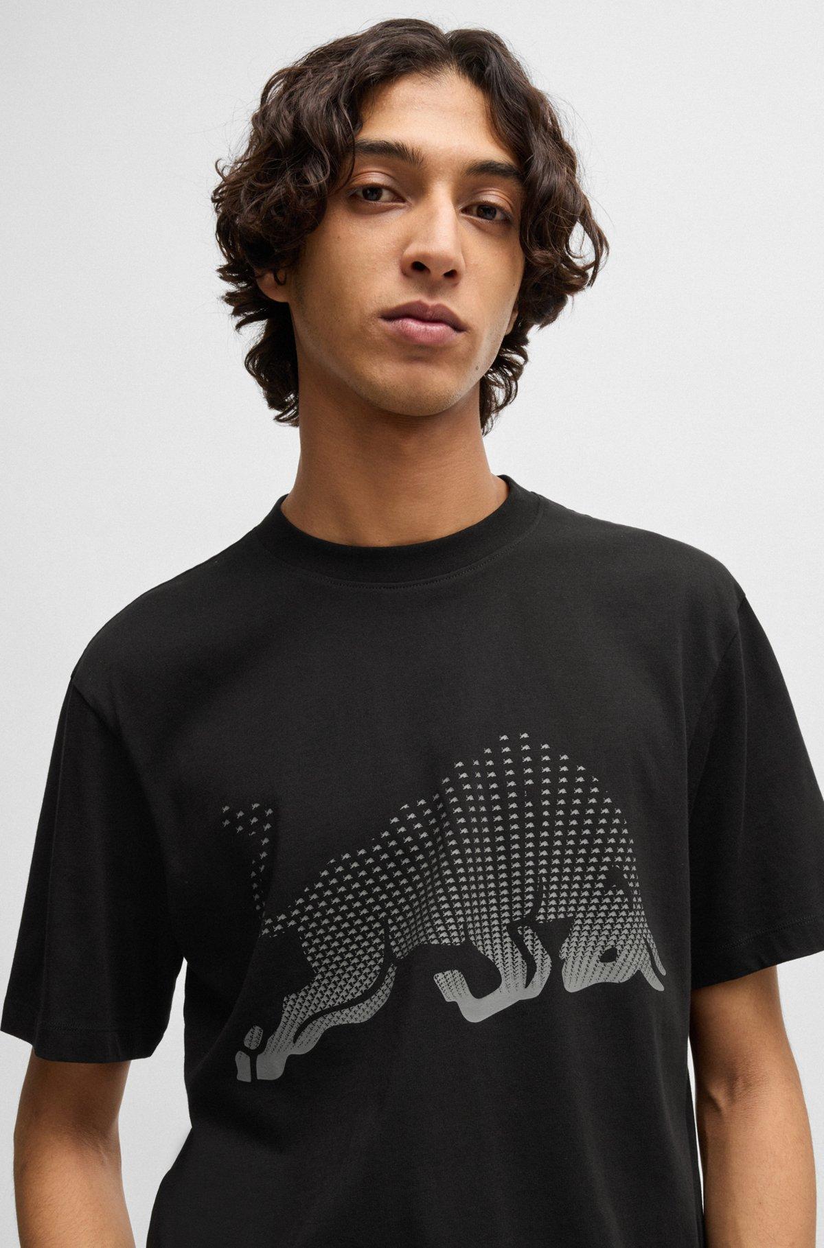 HUGO x RB cotton-jersey T-shirt with degradé bull graphic Product Image