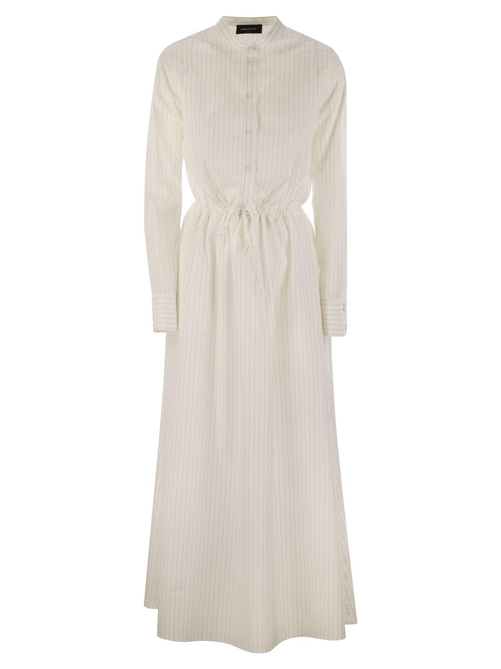 FABIANA FILIPPI Long Cotton Chemisier Dress In White Product Image