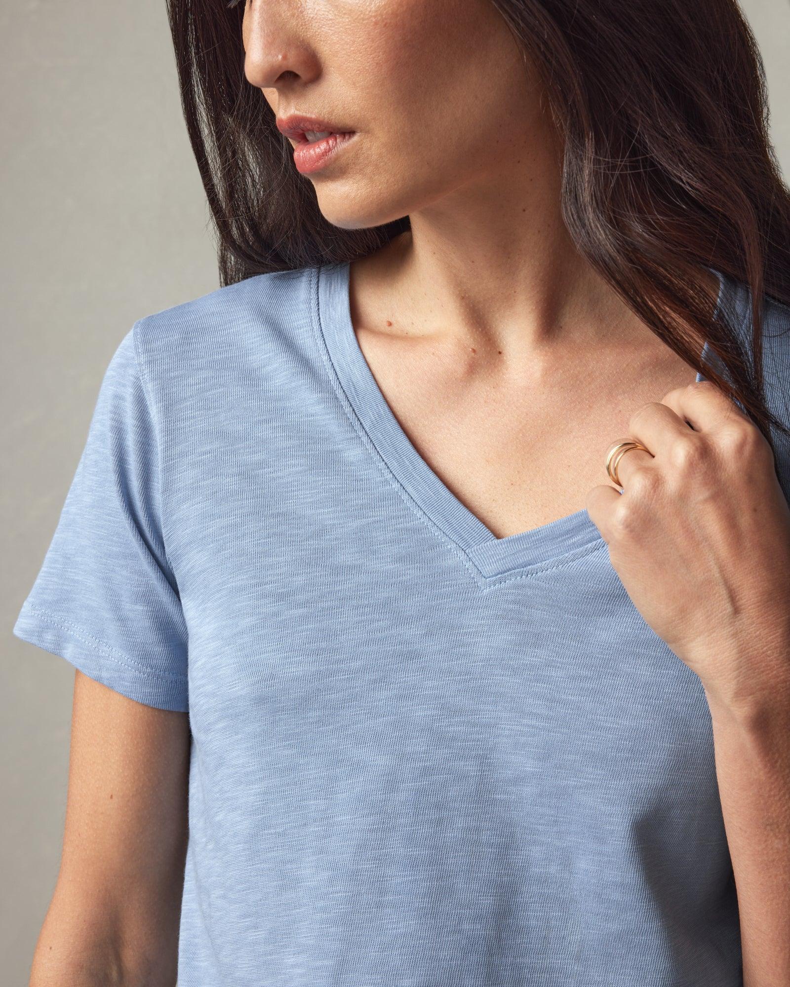 Women's Premium Slub V-Neck Tee - Rain Washed Female Product Image