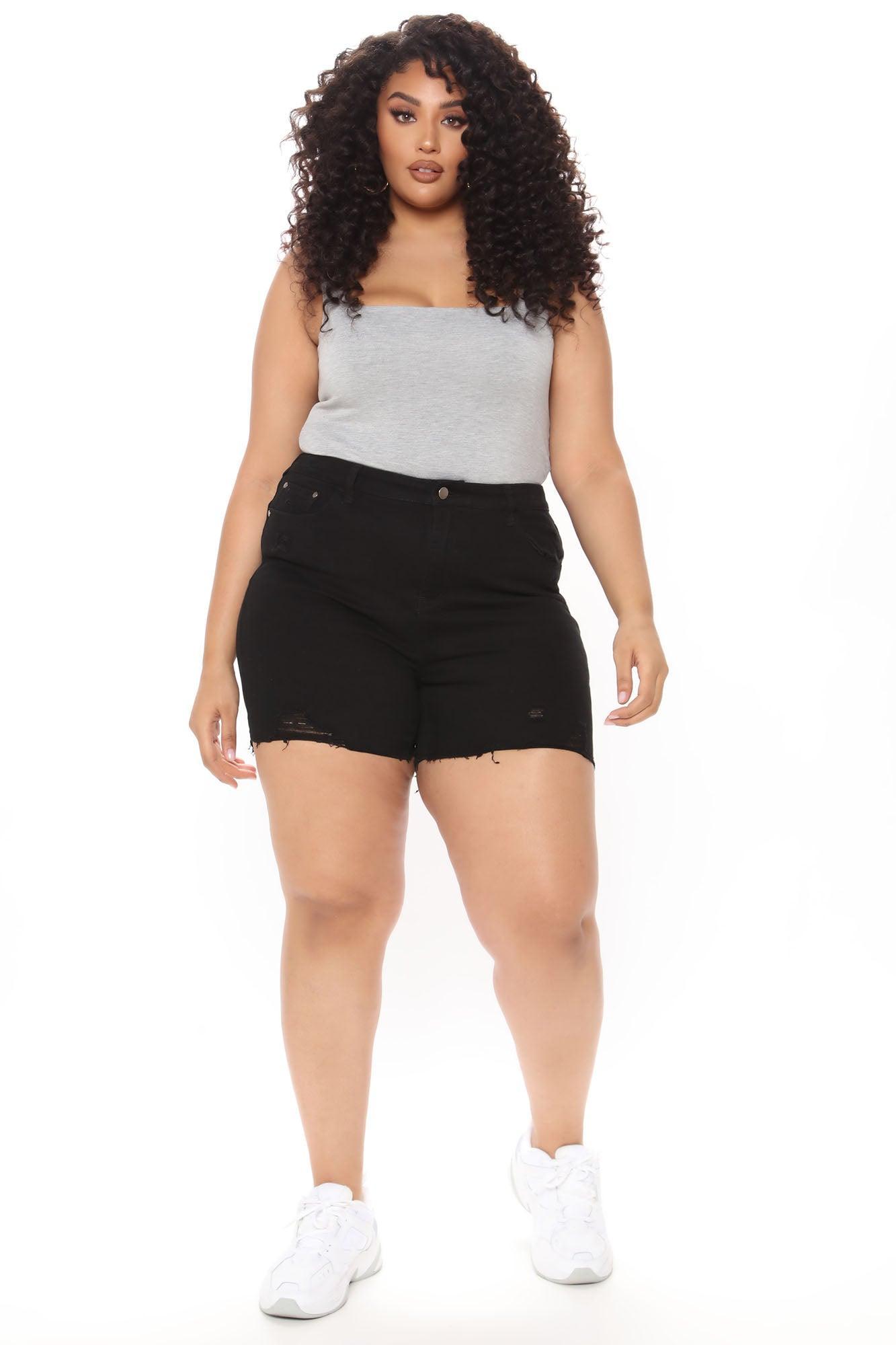 Izzy Mid Rise Denim Shorts - Black Product Image