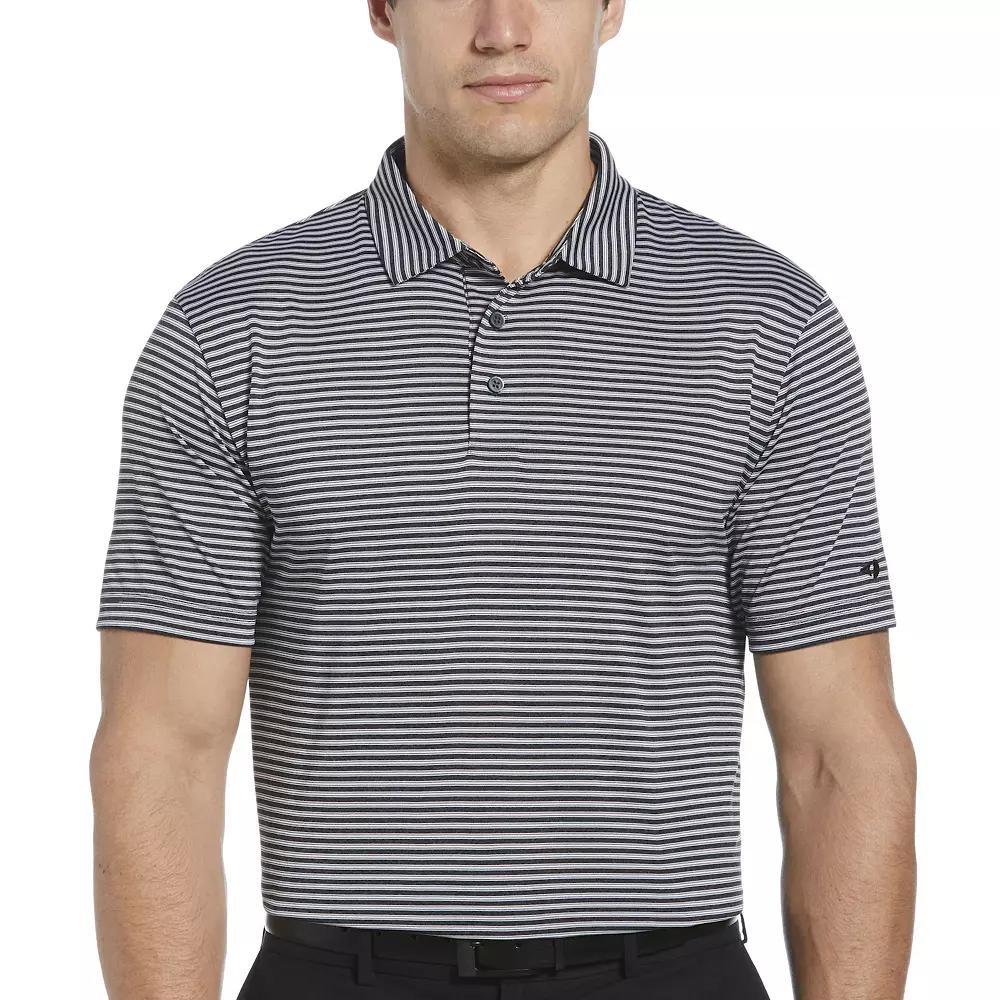 Men's Grand Slam Heather Feeder Stripe Golf Polo, Size: Large, Cavier Grey Product Image