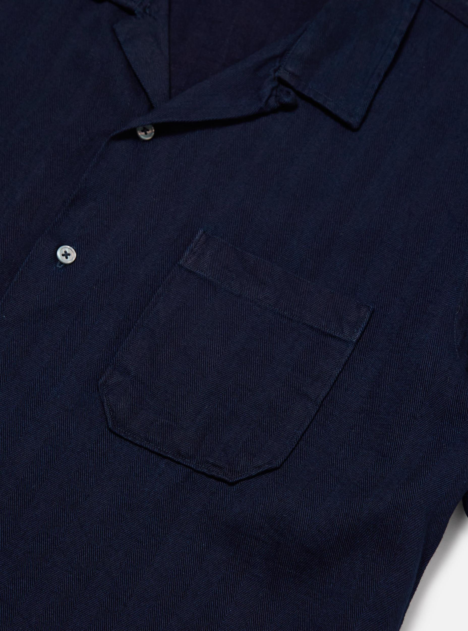 Indigo Herringbone Denim Road Shirt Product Image