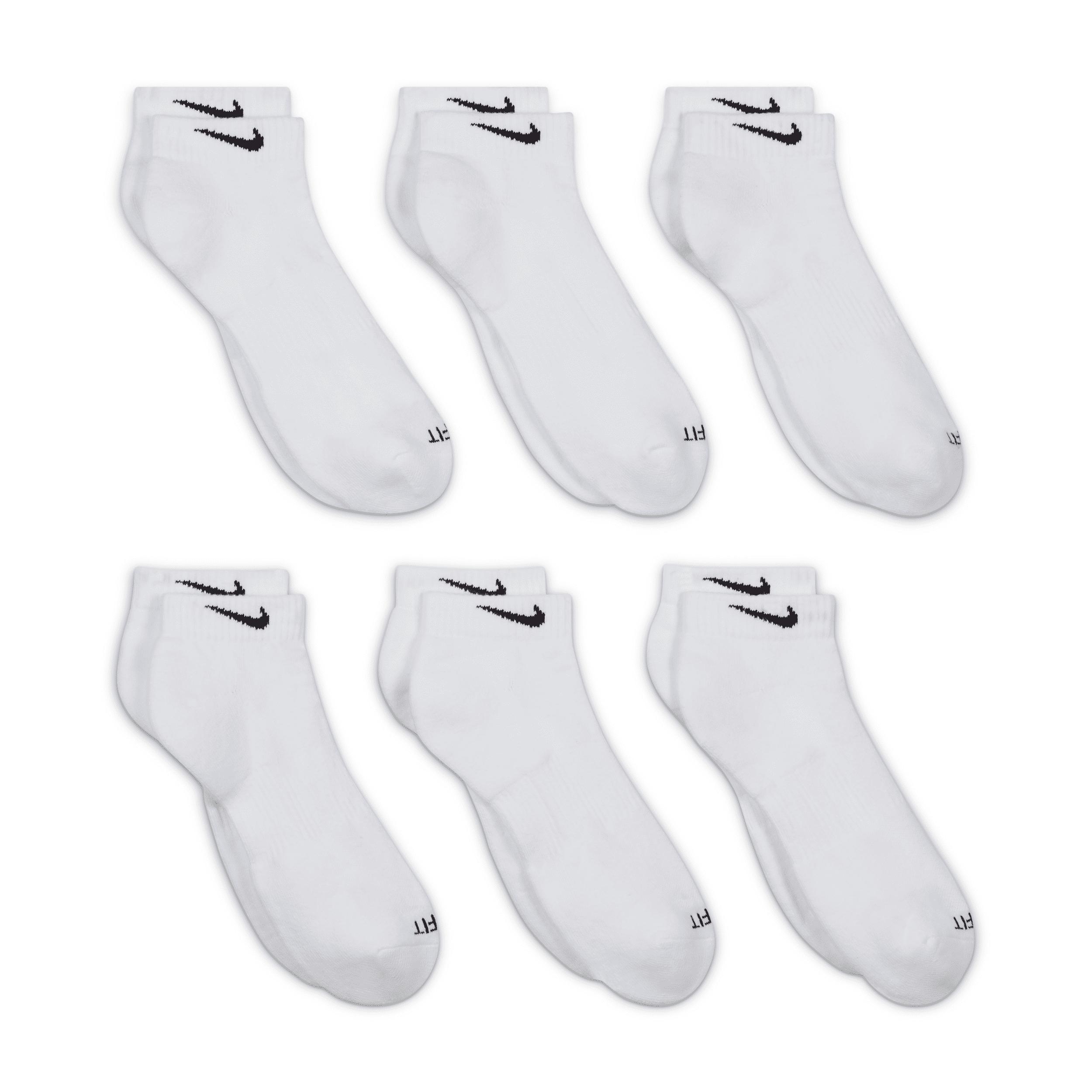 Men's Nike 6-pack Everyday Plus Cushioned Low-Cut Training Socks, Size: 12-15, White Product Image