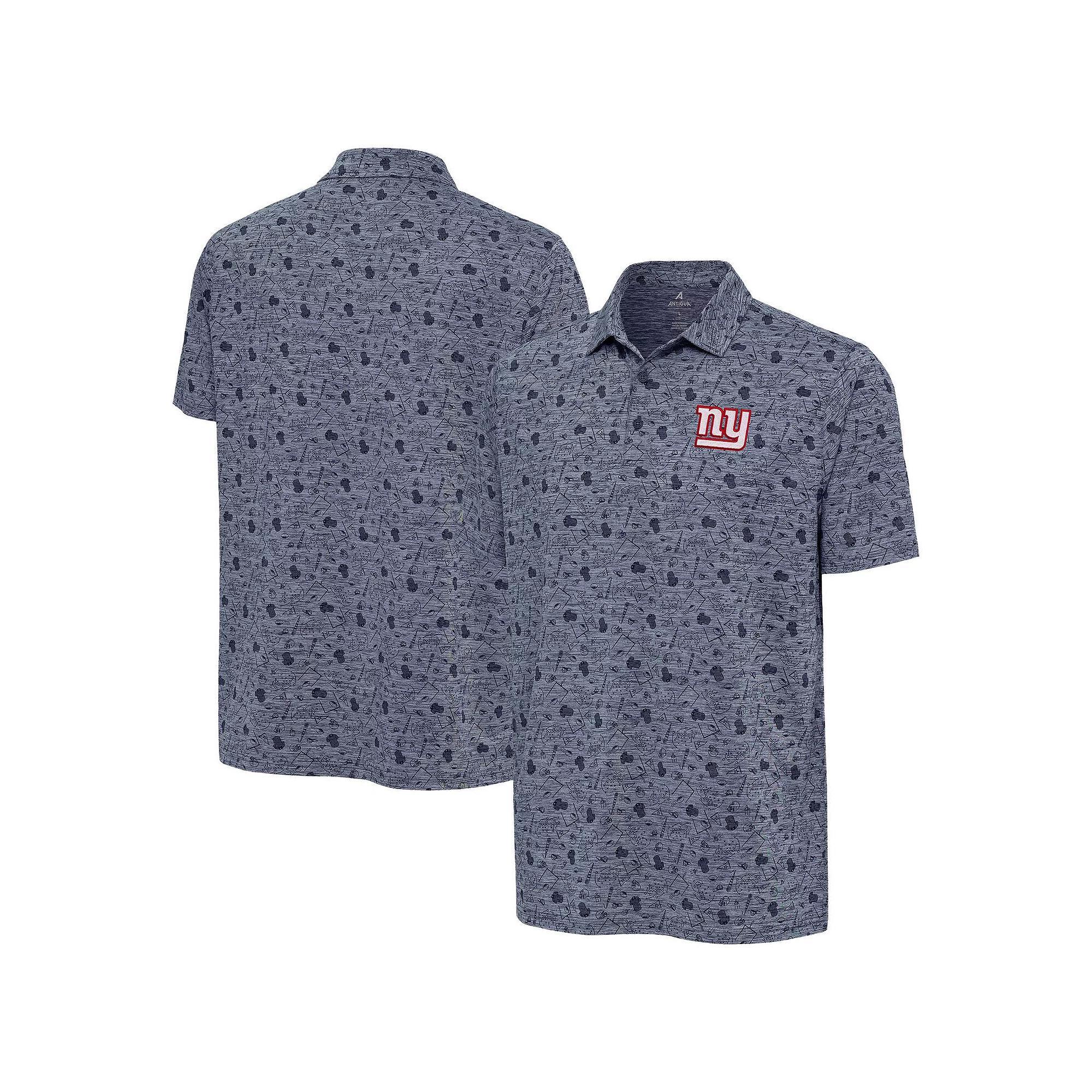 Mens Antigua Heather New York Giants Relentless Polo Blue Product Image