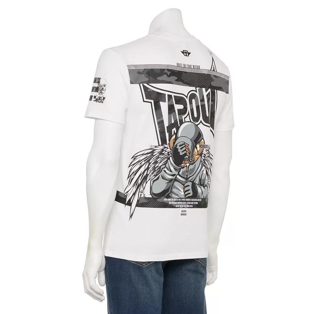 Men's Tapout Flocked Camo Winged Astronaut Graphic Tee, Size: Medium, White Product Image