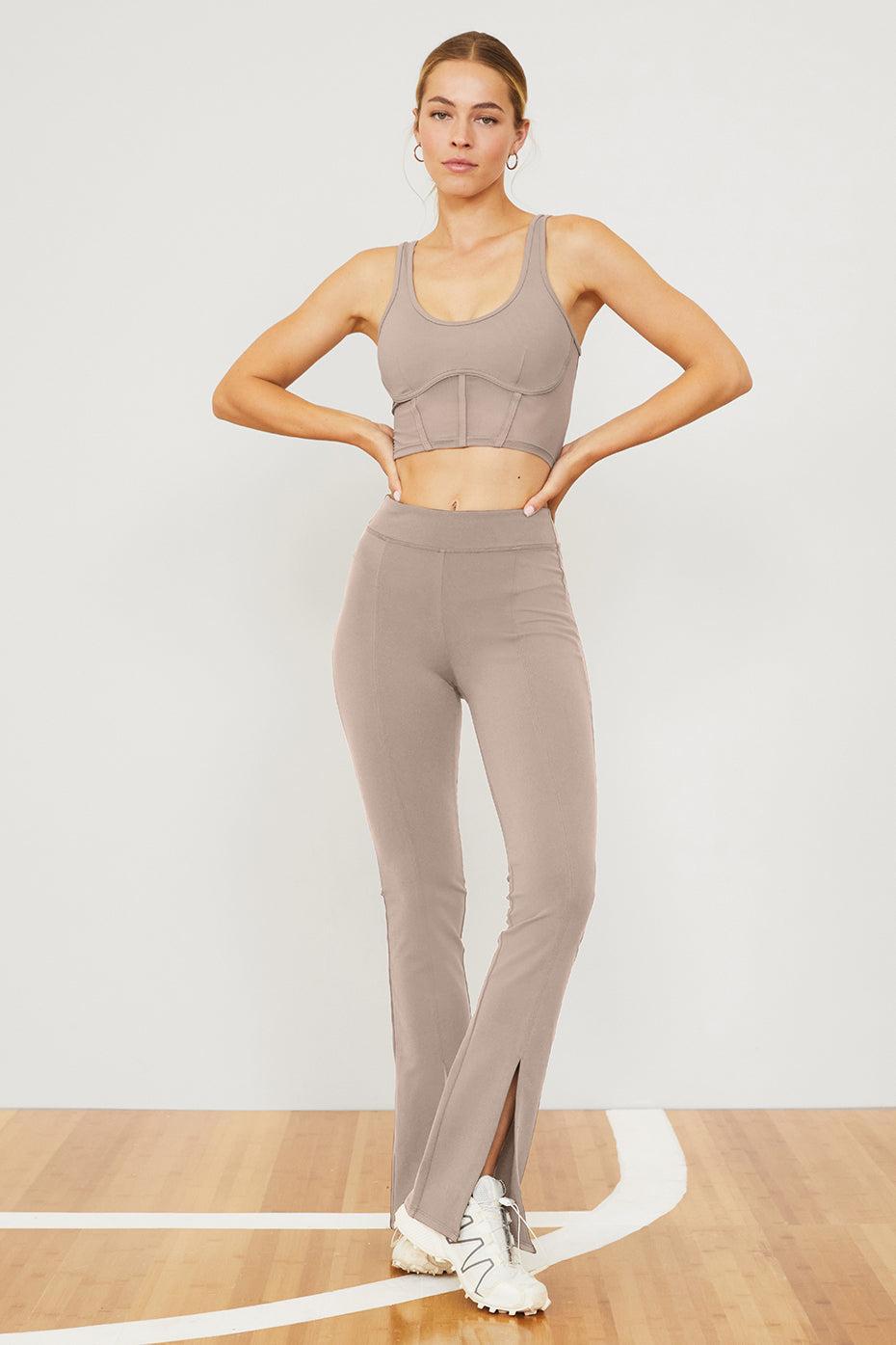 Airbrush High-Waist Flutter Legging - Taupe Product Image