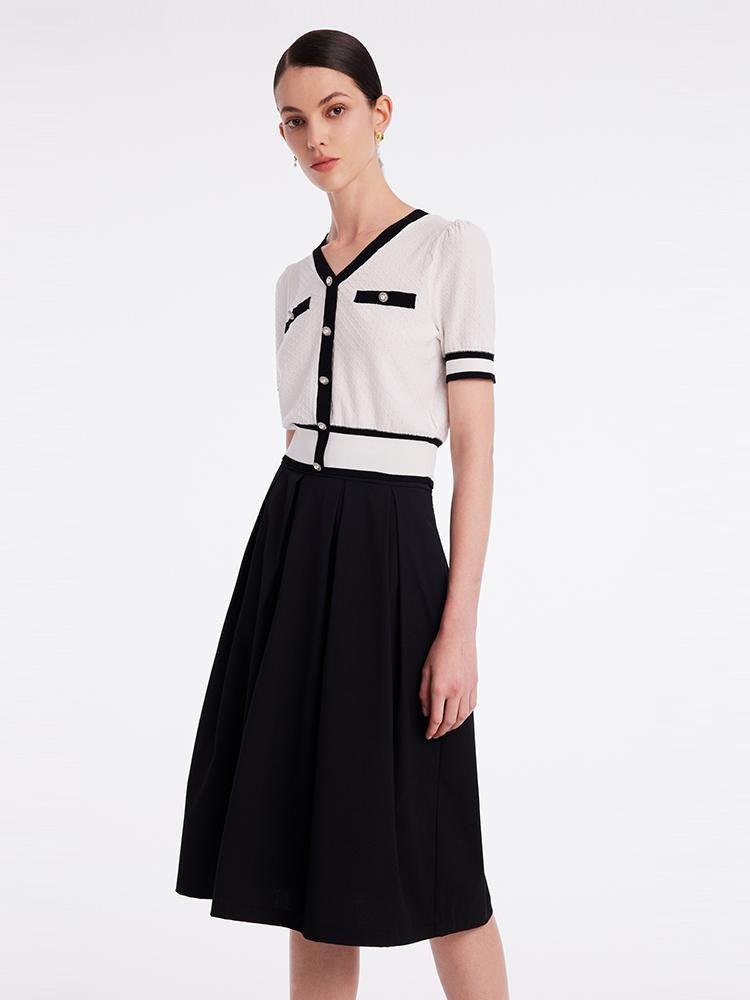 Classic Jacquard Knit Top And Half Women Skirt Two-Piece Set Product Image