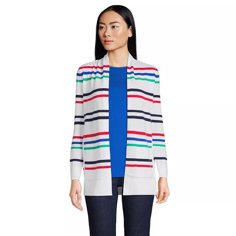 Women's Lands' End Open-Front Long Cardigan Sweater, Size: Medium, Radiant Blue Product Image