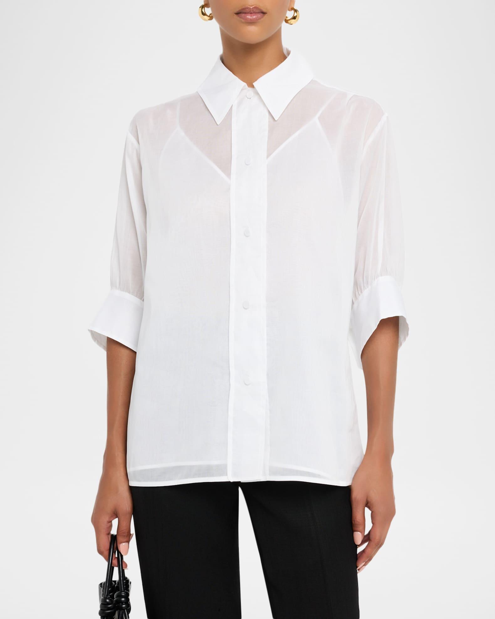 Volume Short-Sleeve Cotton Boxy Shirt Product Image
