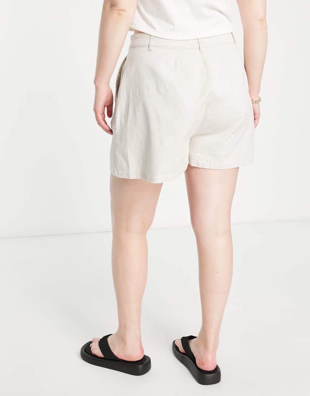 ASOS DESIGN Curve chino short in stone  Product Image