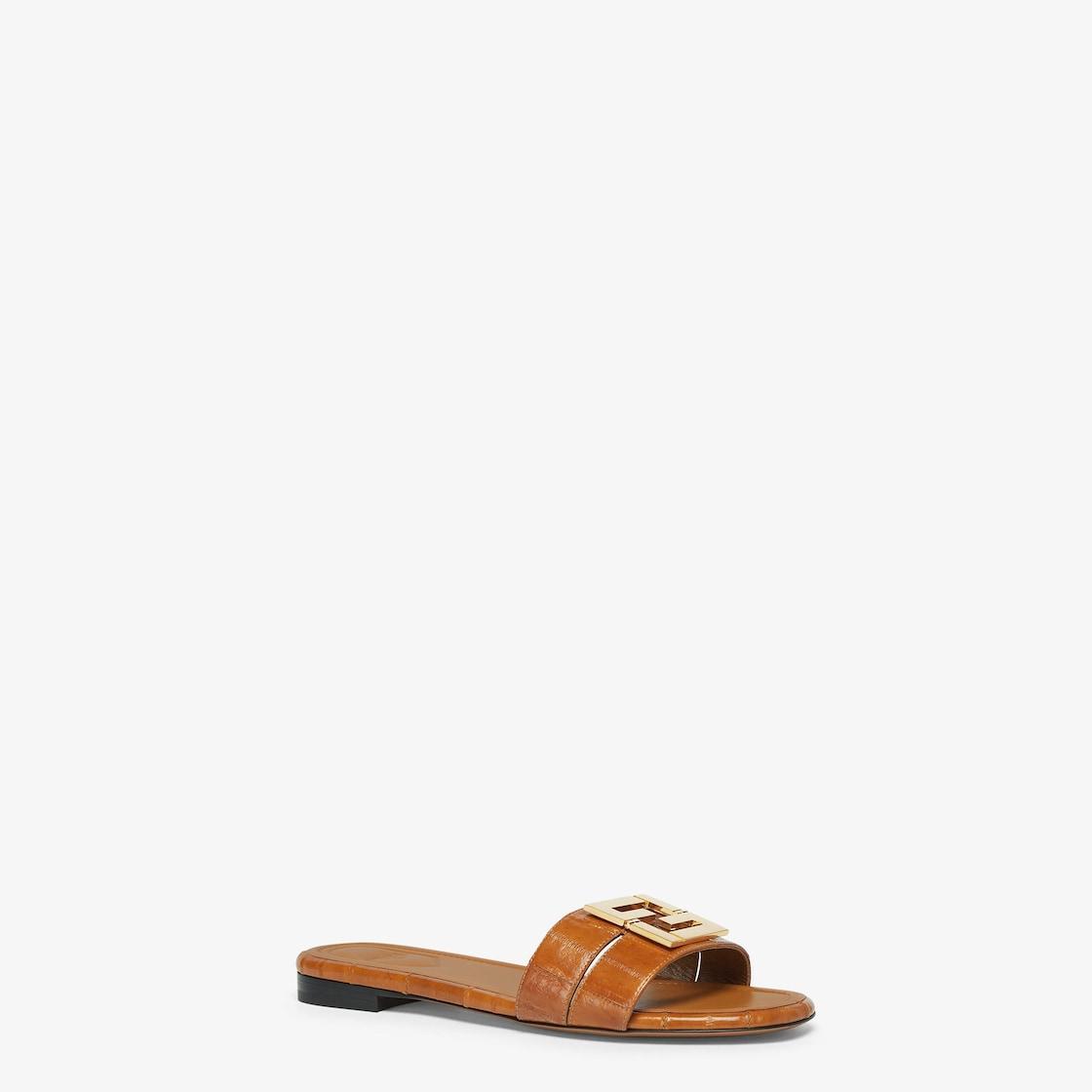 Fendi FFoldBeige eel leather sandals Product Image
