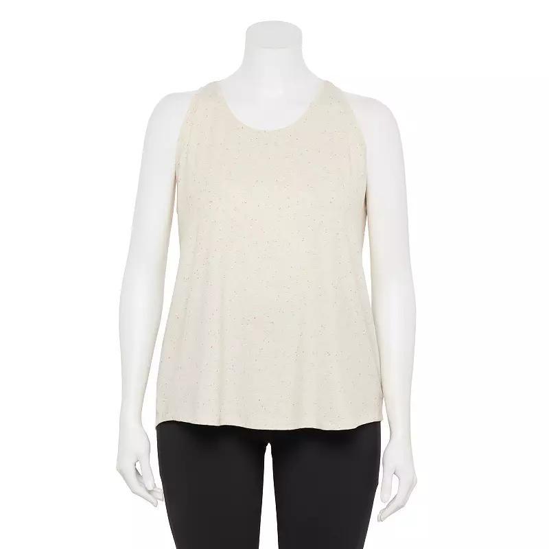Plus Size Tek Gear® Racerback Tank Top, Women's, Size: 3XL, Baron River Speckle Product Image