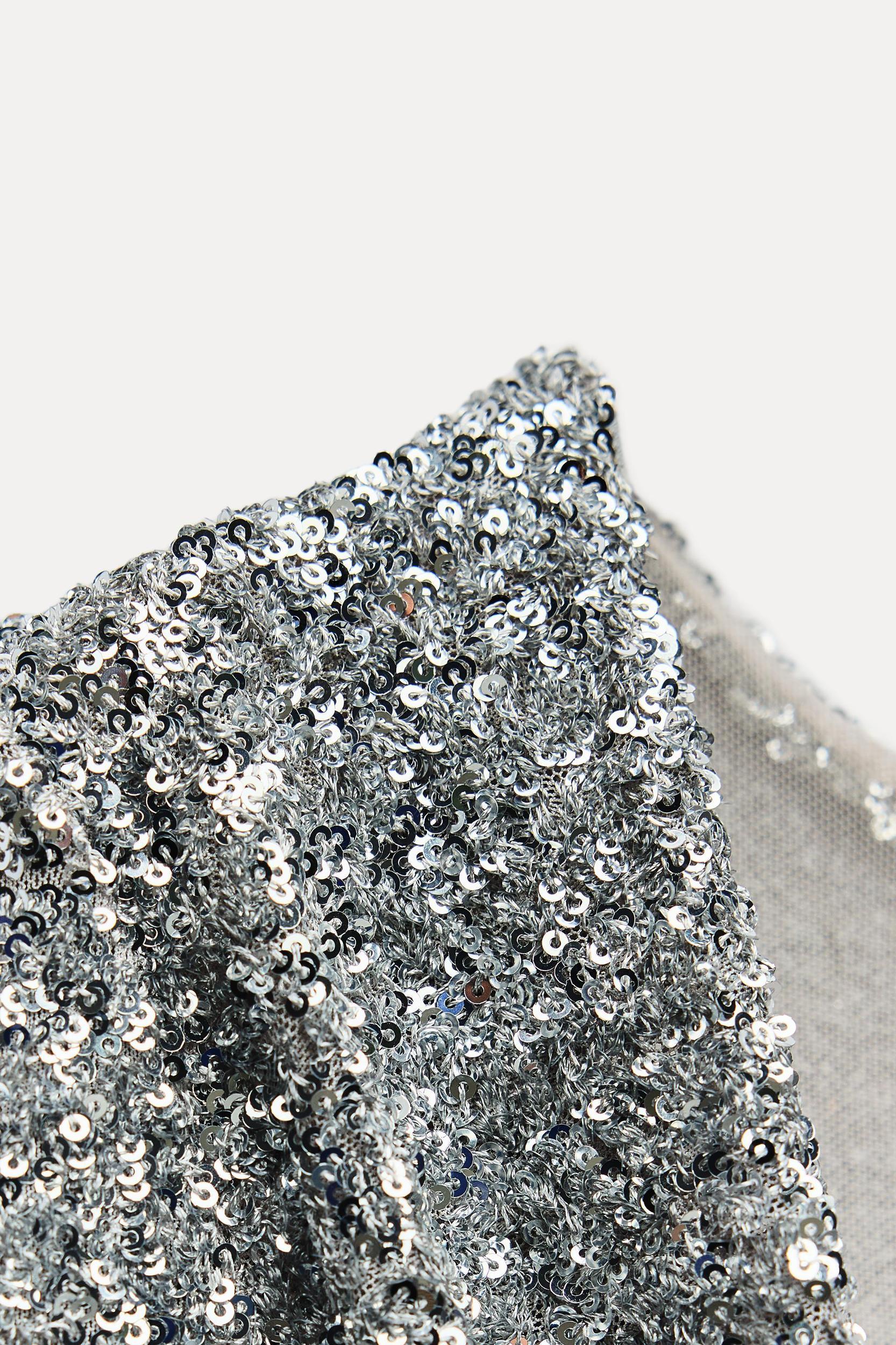 DRAPED BODYSUIT WITH SEQUINS Product Image
