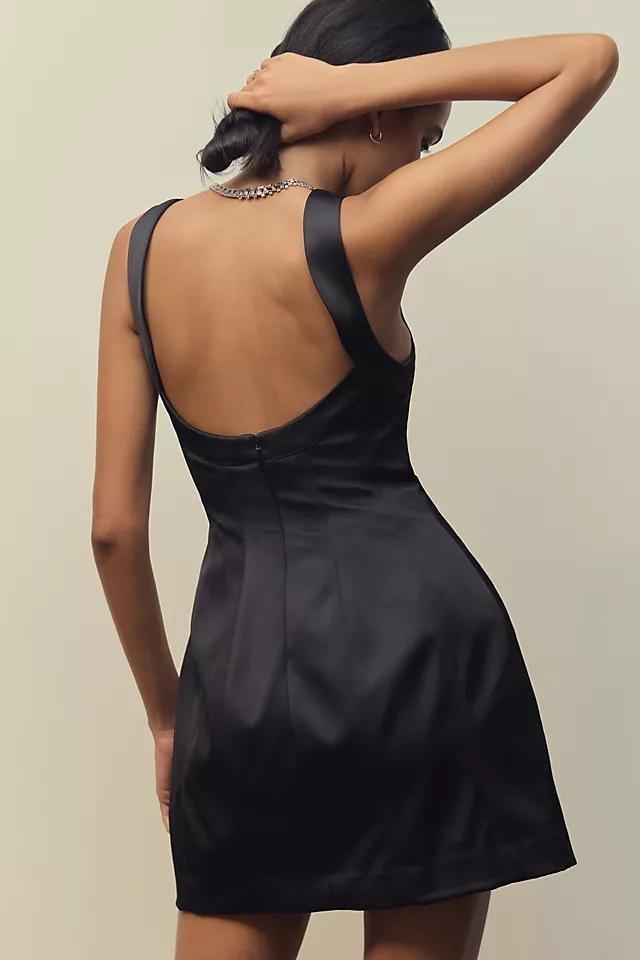 By Anthropologie Sleeveless Plunge Satin Mini Dress Product Image