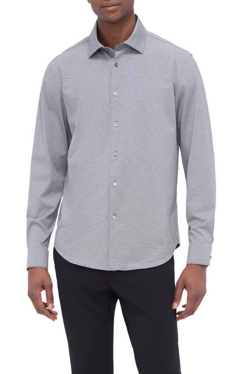 BUGATCHI Men's Ooohcotton James Micro-stripe Sport Shirt In Black Product Image