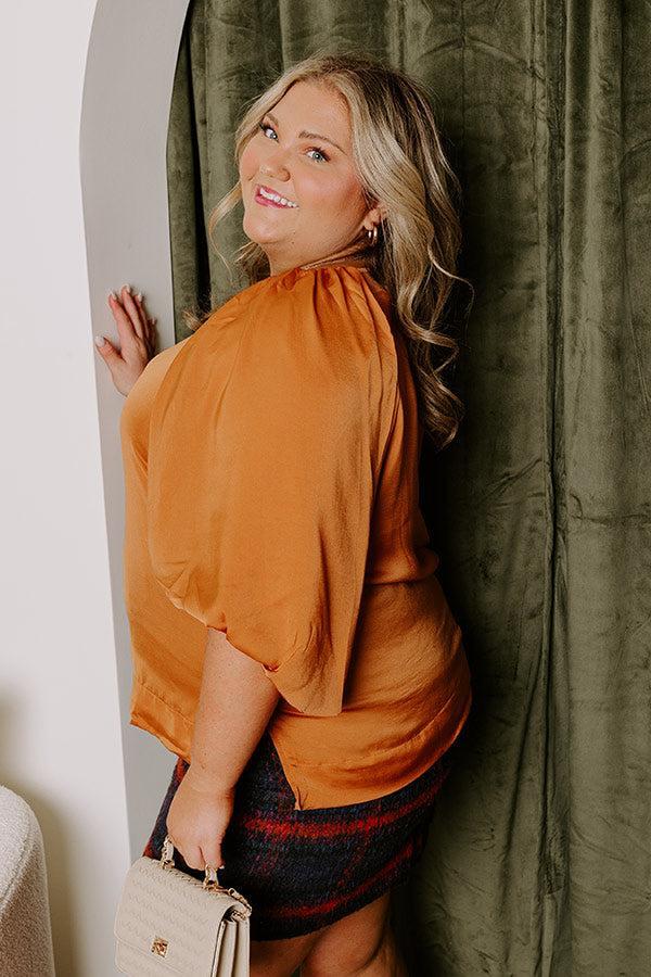 Across The World Shift Top In Rust Curves Product Image