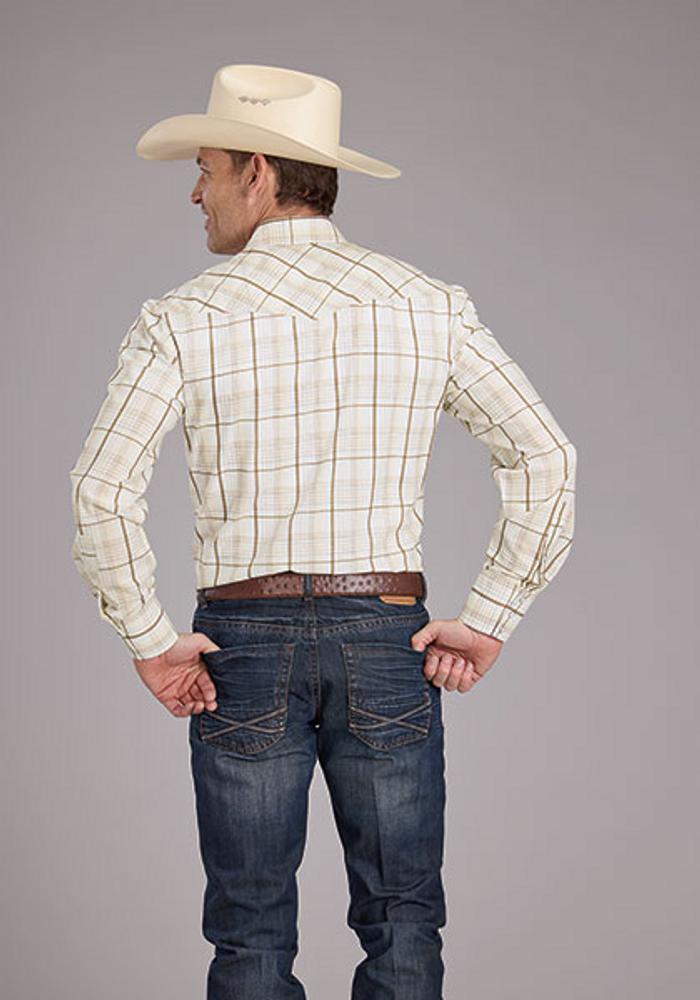 Roper® Men's L/S Tan Plaid Snap Shirt Product Image