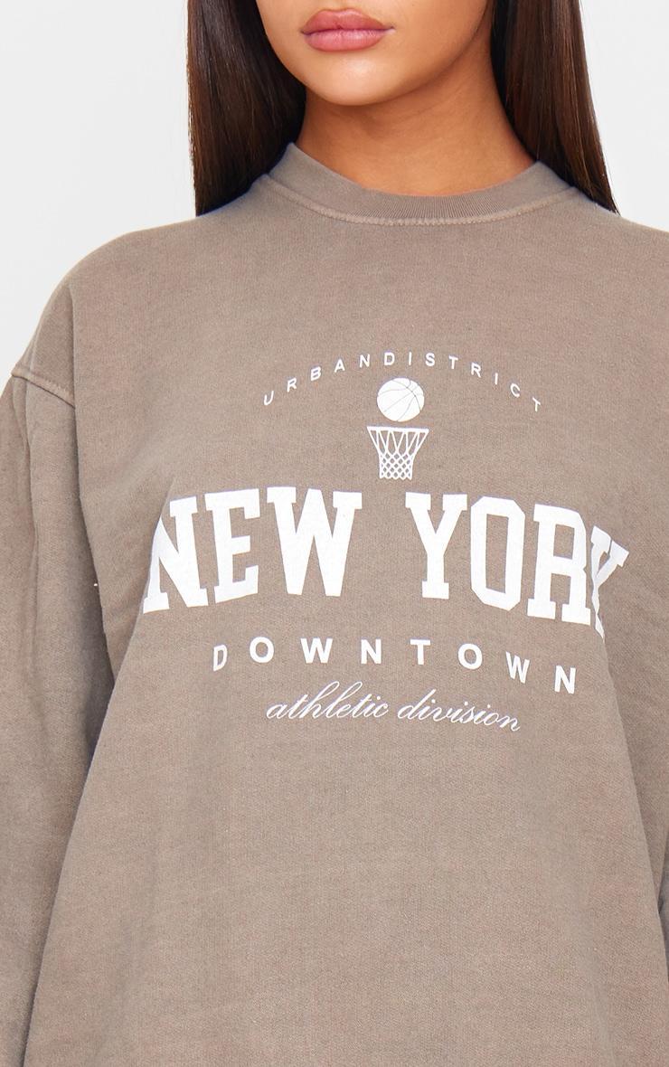Mocha New York Downtown Graphic Printed Sweatshirt Product Image