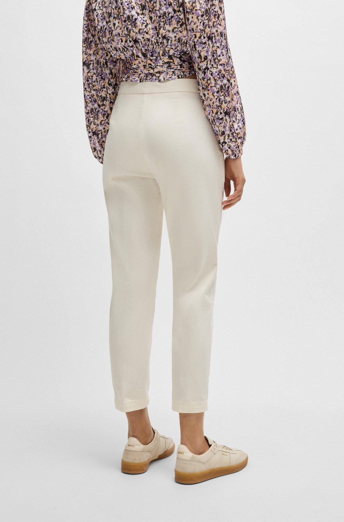 Casual trousers in stretch-cotton satin Product Image