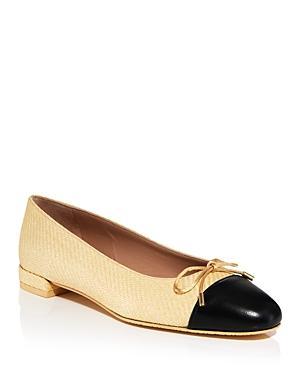 Sleek Bicolor Bow Ballerina Flats Product Image