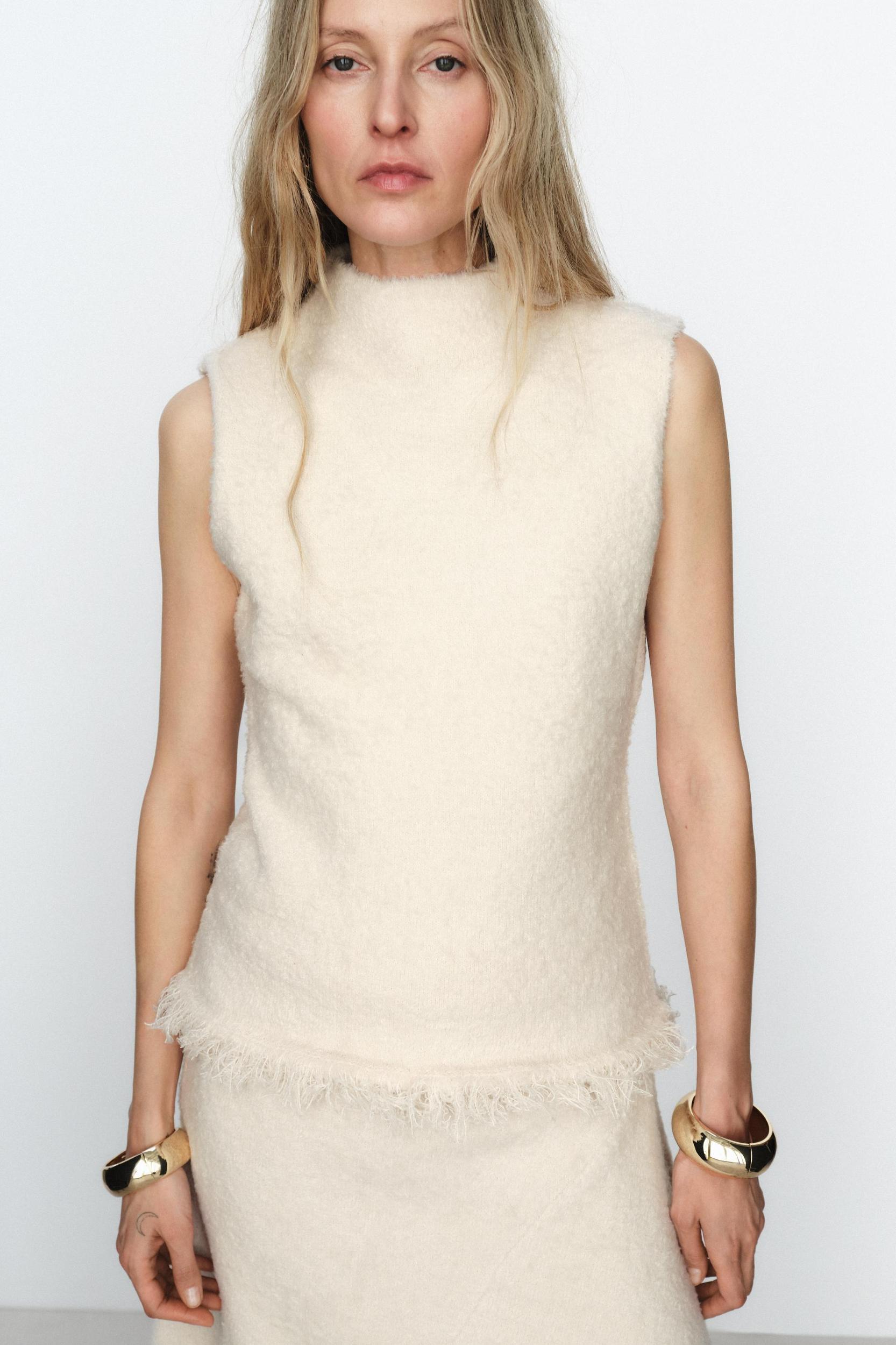 FRINGED KNIT TOP Product Image
