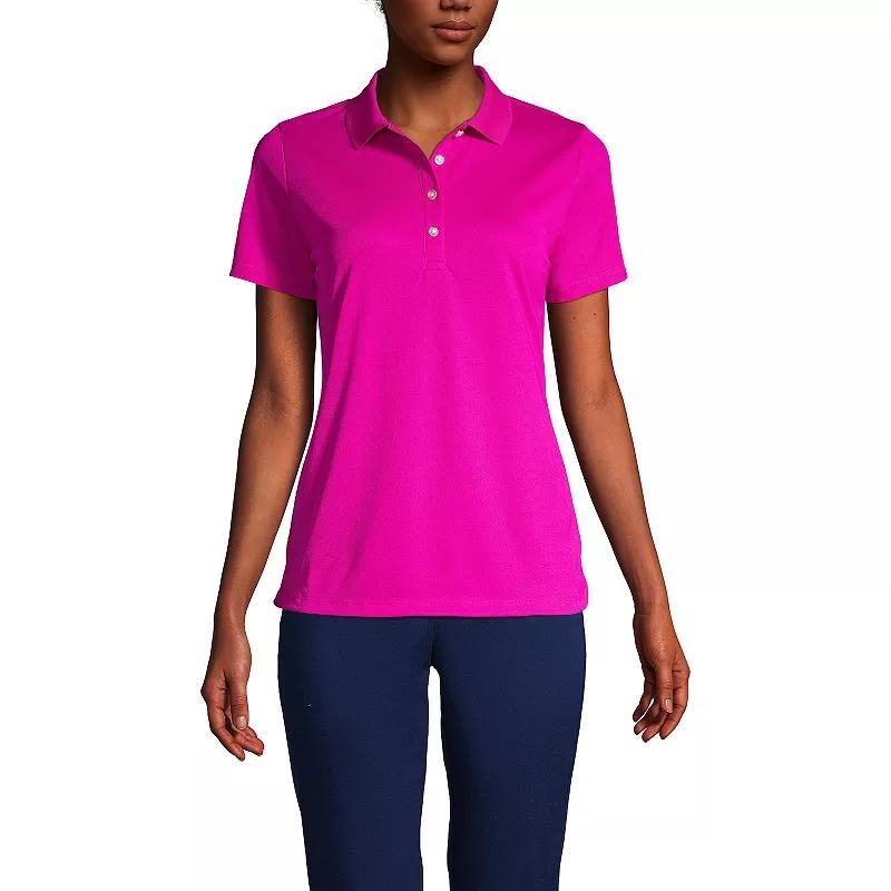 Women's Lands' End Short Sleeve Solid Active Polo Shirt, Size: XL, True Blue Product Image