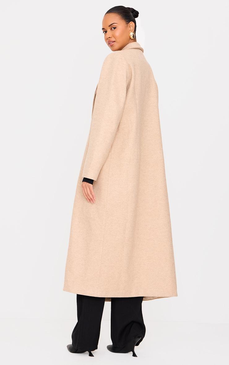 Stone Wool Look Oversized Drop Shoulder Maxi Coat Product Image
