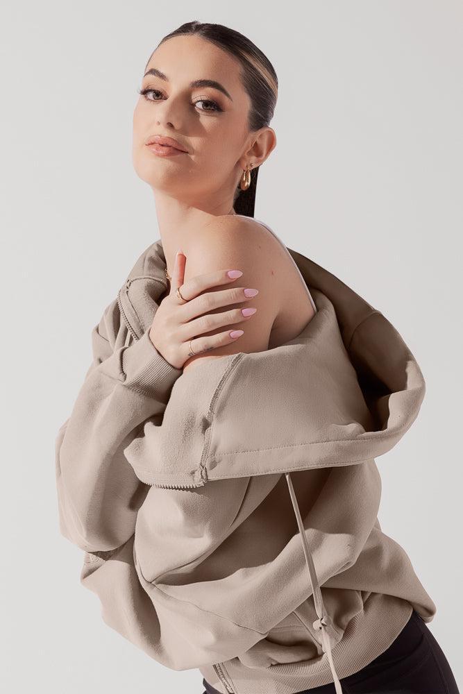 Zip Cloud Hoodie - White Product Image