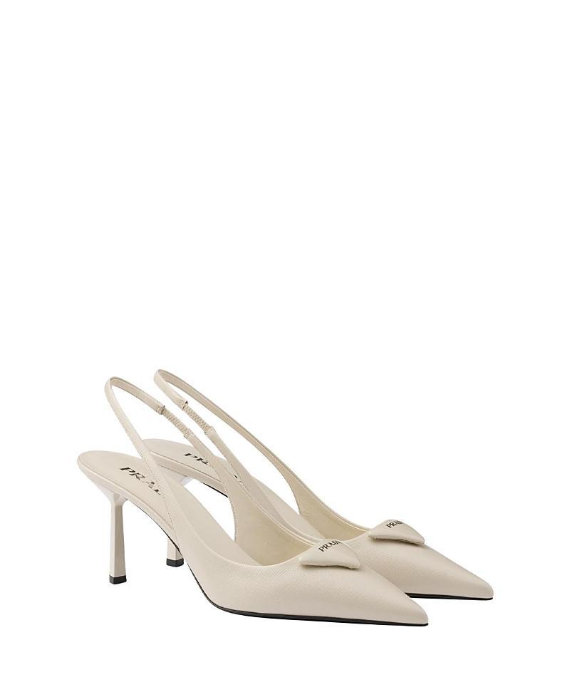 Prada Womens Saffiano Patent Leather Slingback Pumps Product Image
