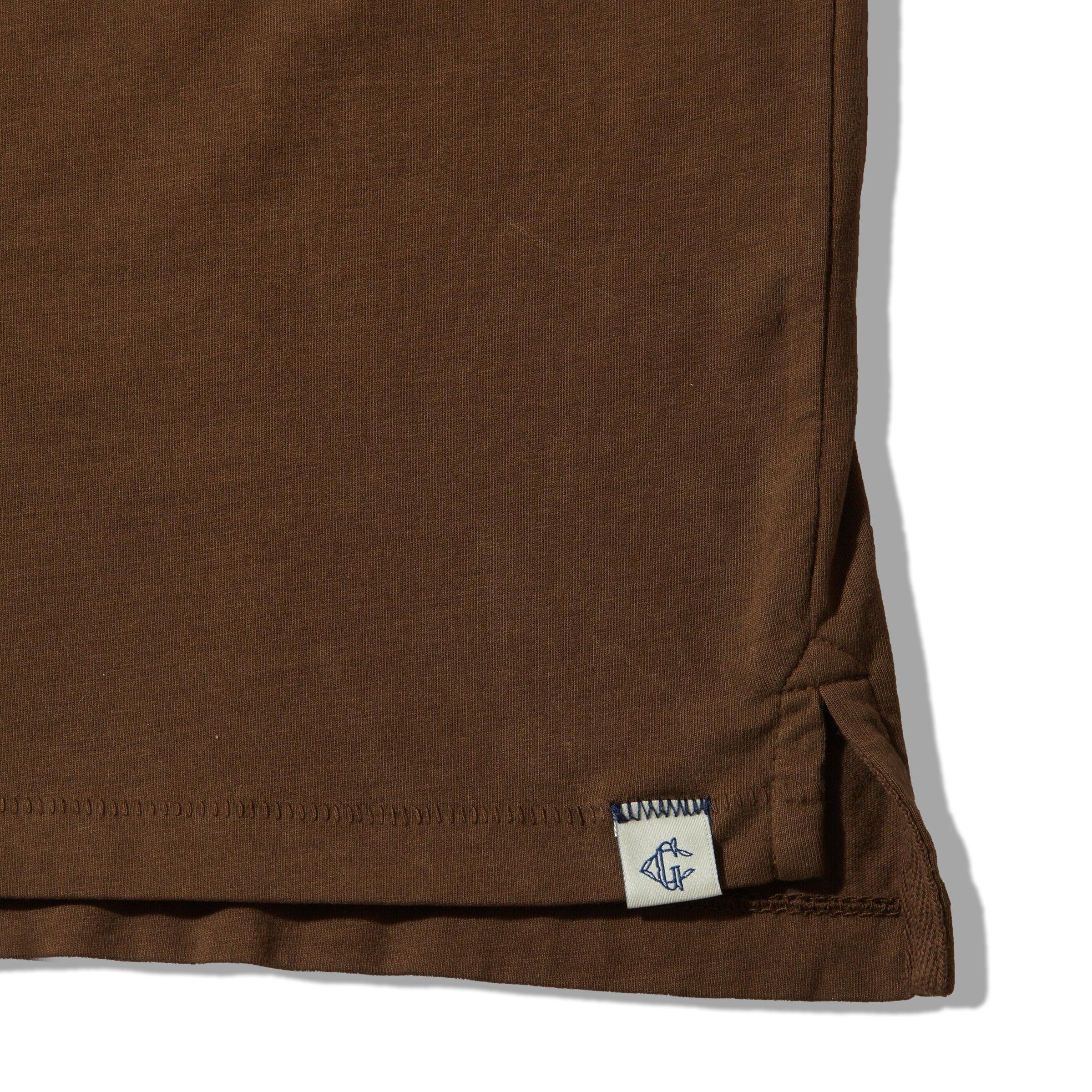 Pima Cotton Long Sleeve Polo - Dark Earth Product Image