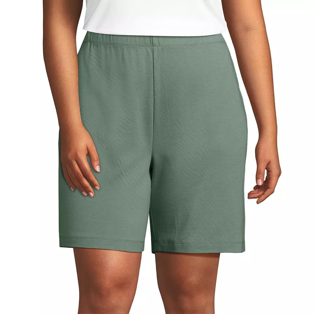 Plus Size Lands' End Sport Knit Pull-On Shorts, Women's, Size: 1XL, White Product Image