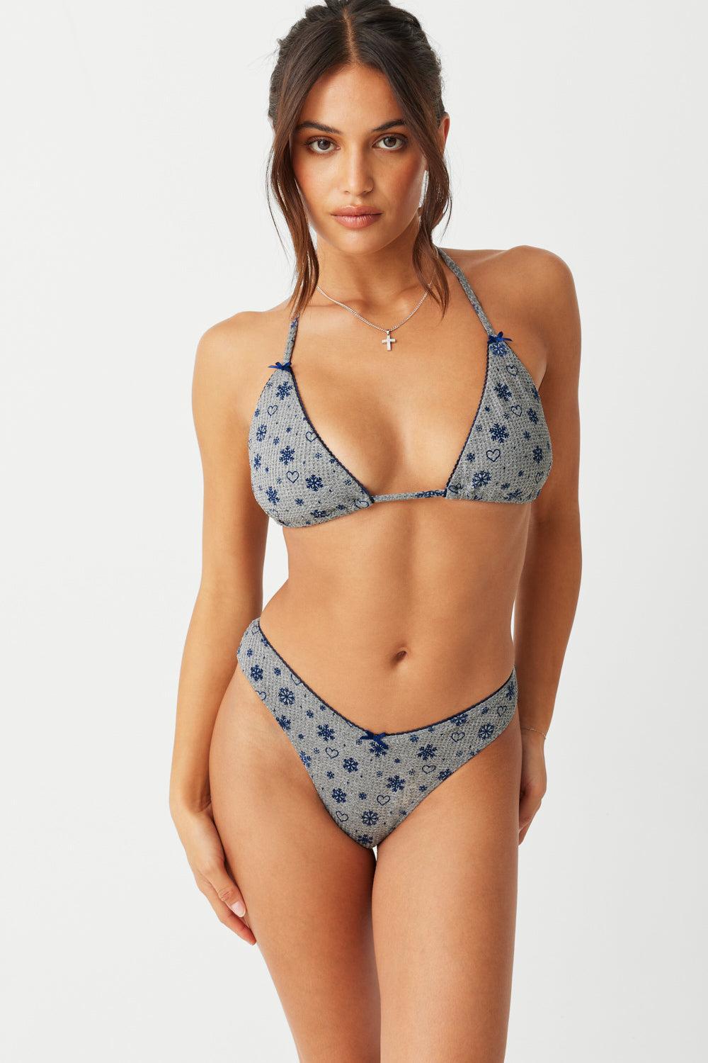 Tia Waffle Triangle Bikini Top - Apres Ski Product Image