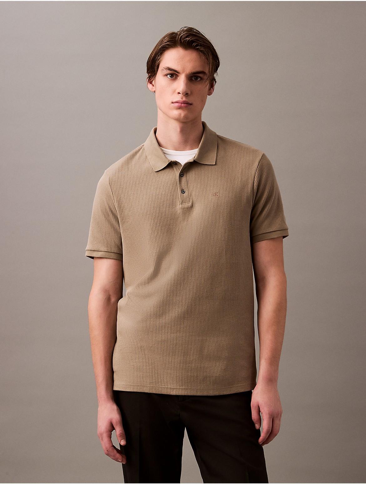 Calvin Klein Men's Drop Needle Classic Polo Shirt - Brown - XXL Product Image