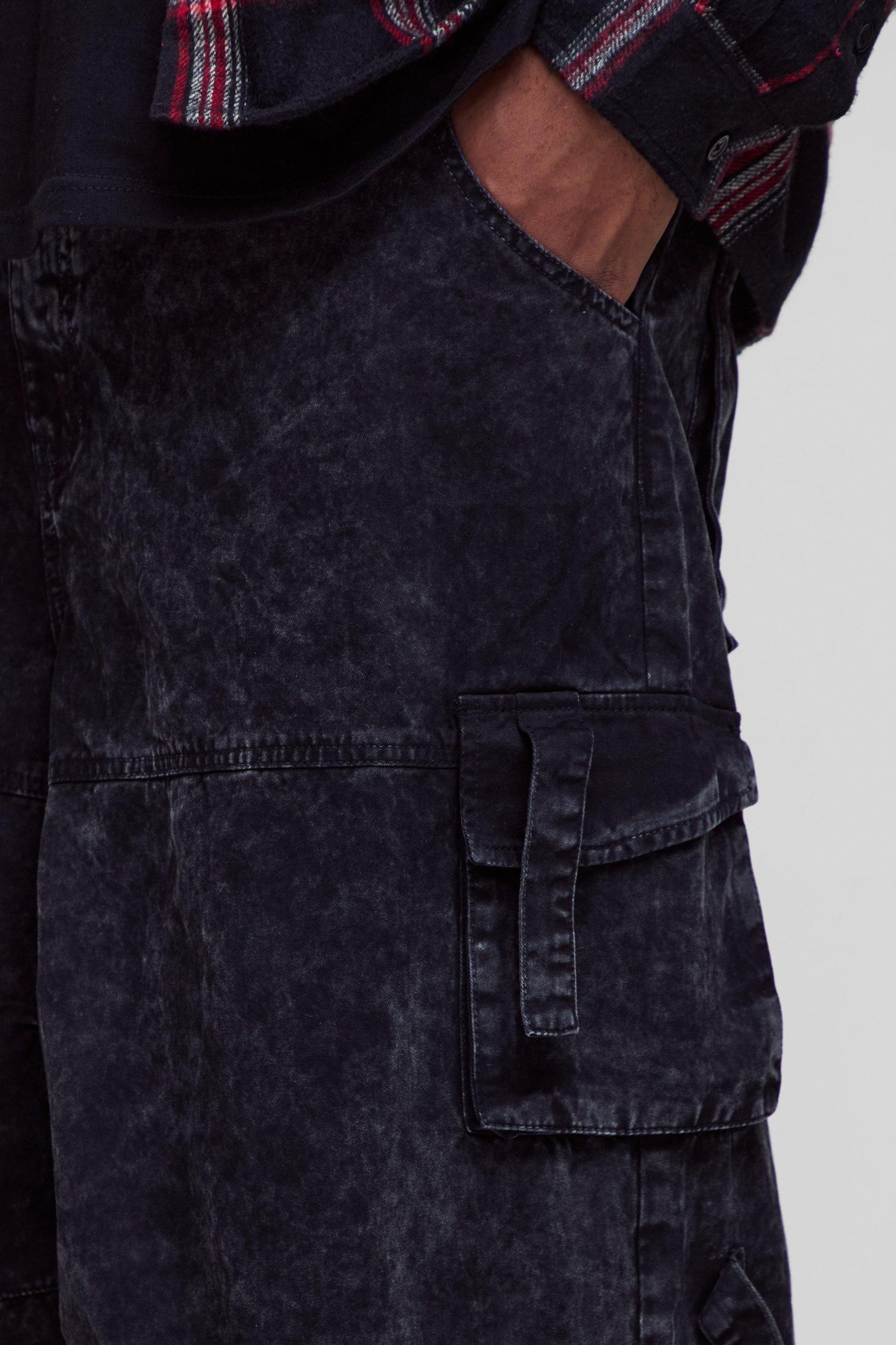 Plus Washed Twill Multi Pocket Baggy Cargo Pants | boohooMAN USA Product Image