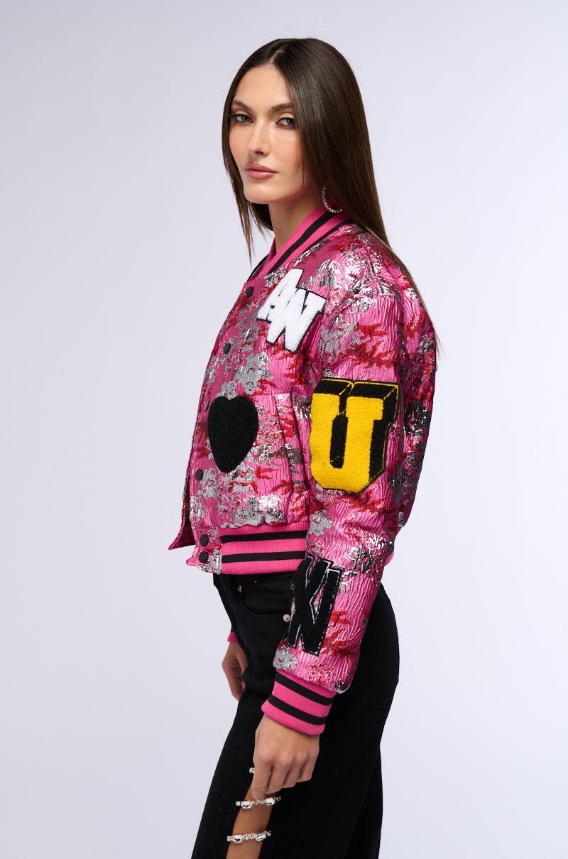 JACQUARD VARSITY BOMBER Product Image